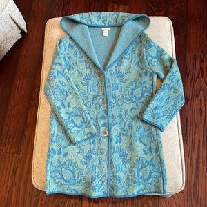 Beautiful cardigan by Sundance shades of turquoise and sage. Size medium